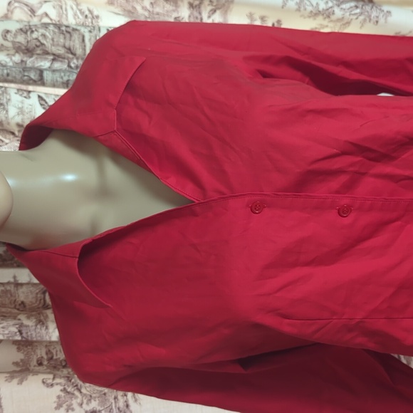 Calvin Klein Red Button-Down Shirt - Picture 2 of 7